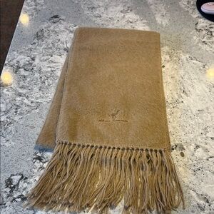 Alpaca Camargo Tan Scarf with Fringe